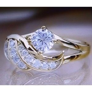 Angel Wings Gold Ring Sz 9 Zirconia Beauty Fashion Jewelry Engagement Wedding